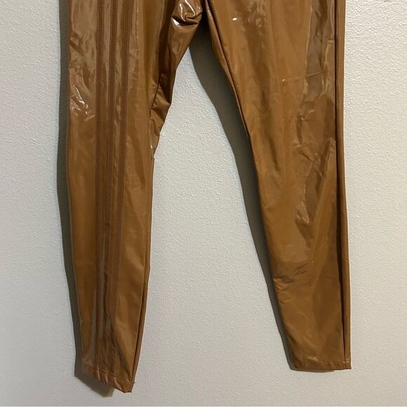 Adidas x Ivy Park brown embroidered latex pants women’s size small - Picture 5 of 10